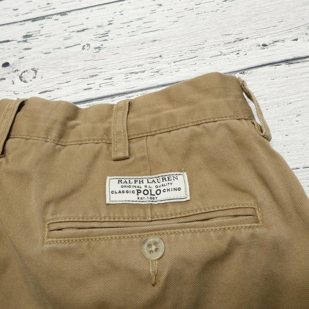Polo Ralph Lauren Prospect Pants Mens 34x29 Beige Chino Classic Fit Pleated